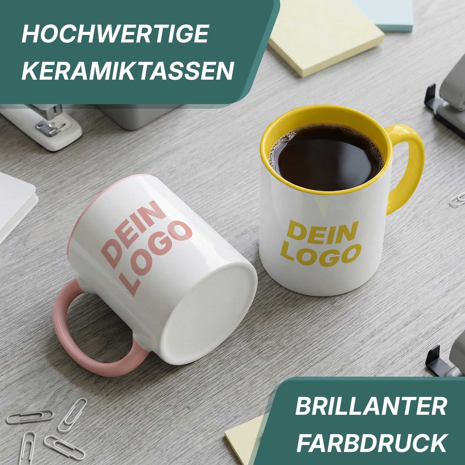 Hochwertige Keramiktassen mit brillantem Farbdruck.